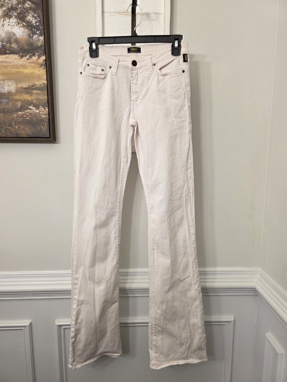 Authentic 90s Versace White Bootcut Jeans Size Size 26"